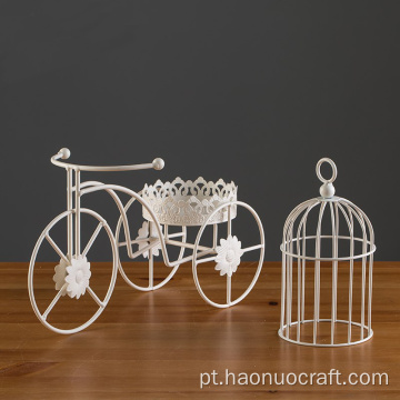 Criativo europeu bicicleta modelo castiçal de ferro romântico